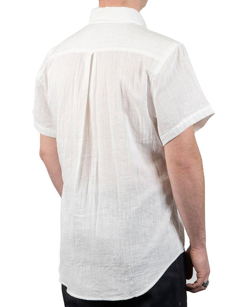 Double Weave Gauze Short Sleeve Easy Shirt White data-zoom-image=