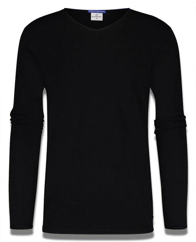 Luxe V-Neck Sweatshirt Black