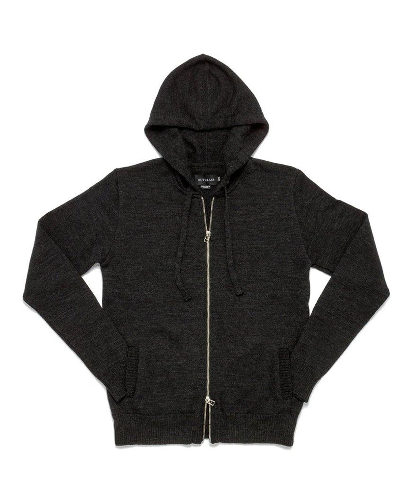 Black & Charcoal Grey Unisex Hoodie With Built-In Face Mask