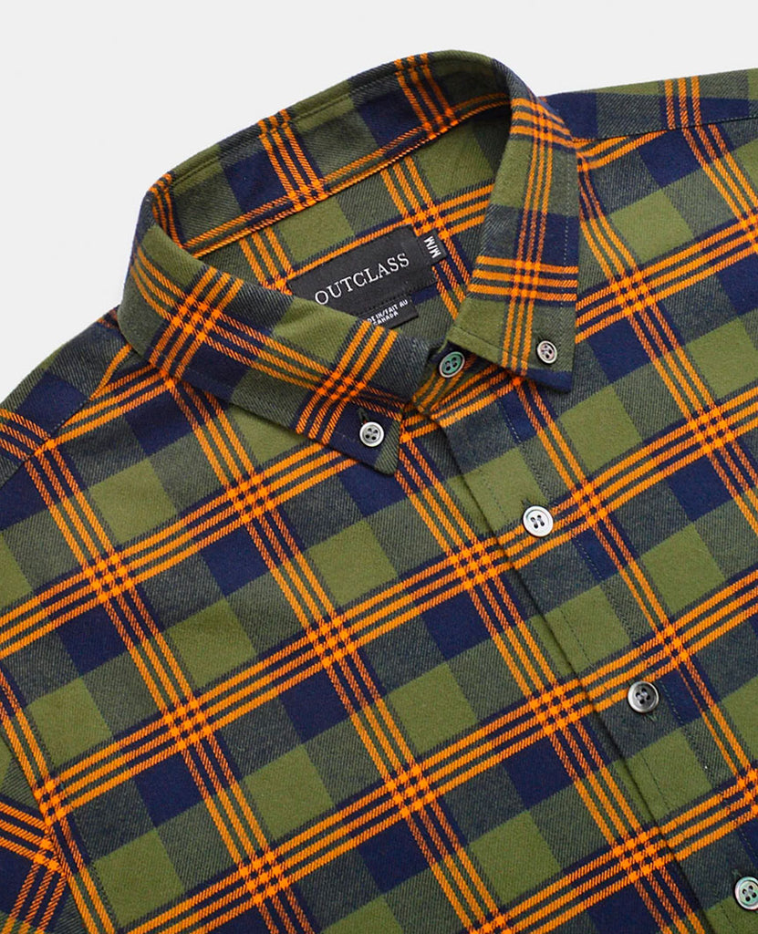 Outclass Hunter Hunter Plaid Flannel Shirt | Outclass | Bricks and Bonds