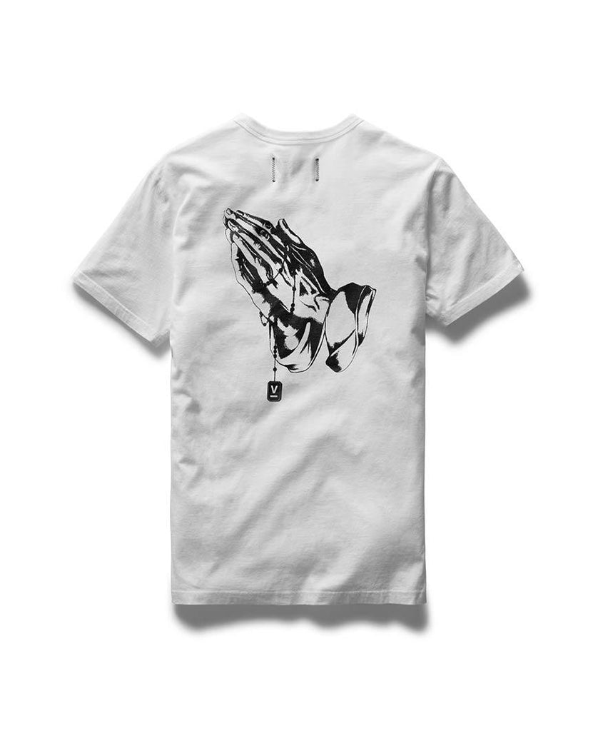 Victory Praying Hands T-Shirt White data-zoom-image=