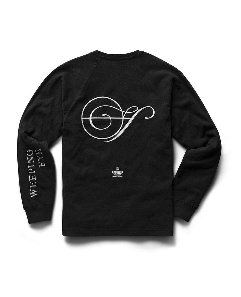 Weeping Eye Long Sleeve Heavyweight T-Shirt Black data-zoom-image=