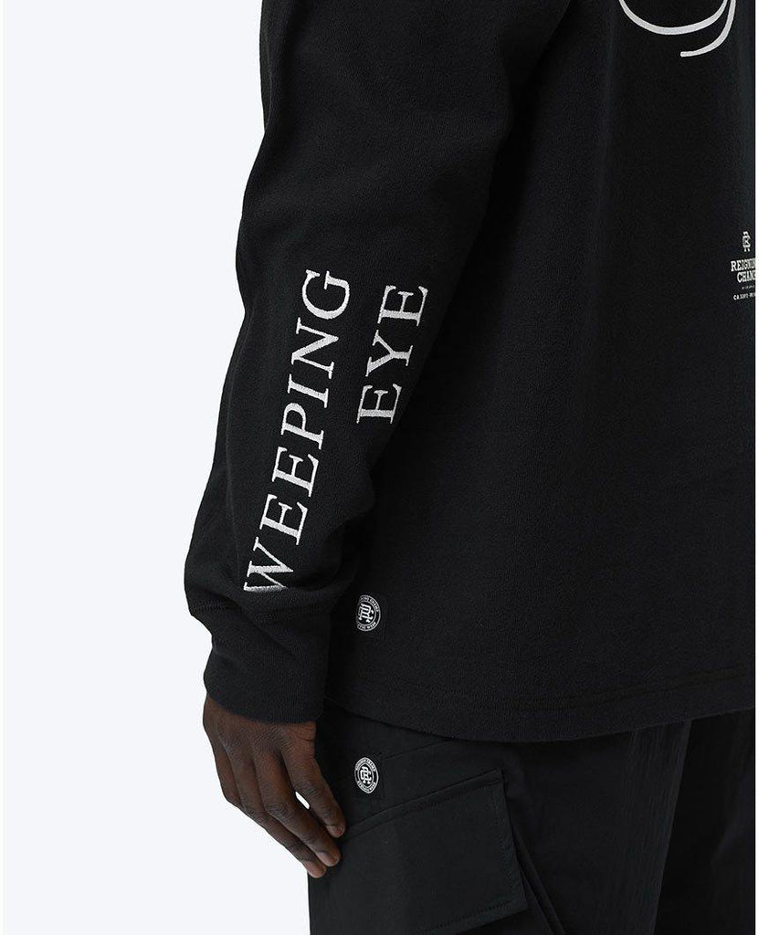 Weeping Eye Long Sleeve Heavyweight T-Shirt Black data-zoom-image=