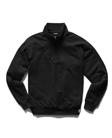 Lightweight Terry Quarter Zip Black