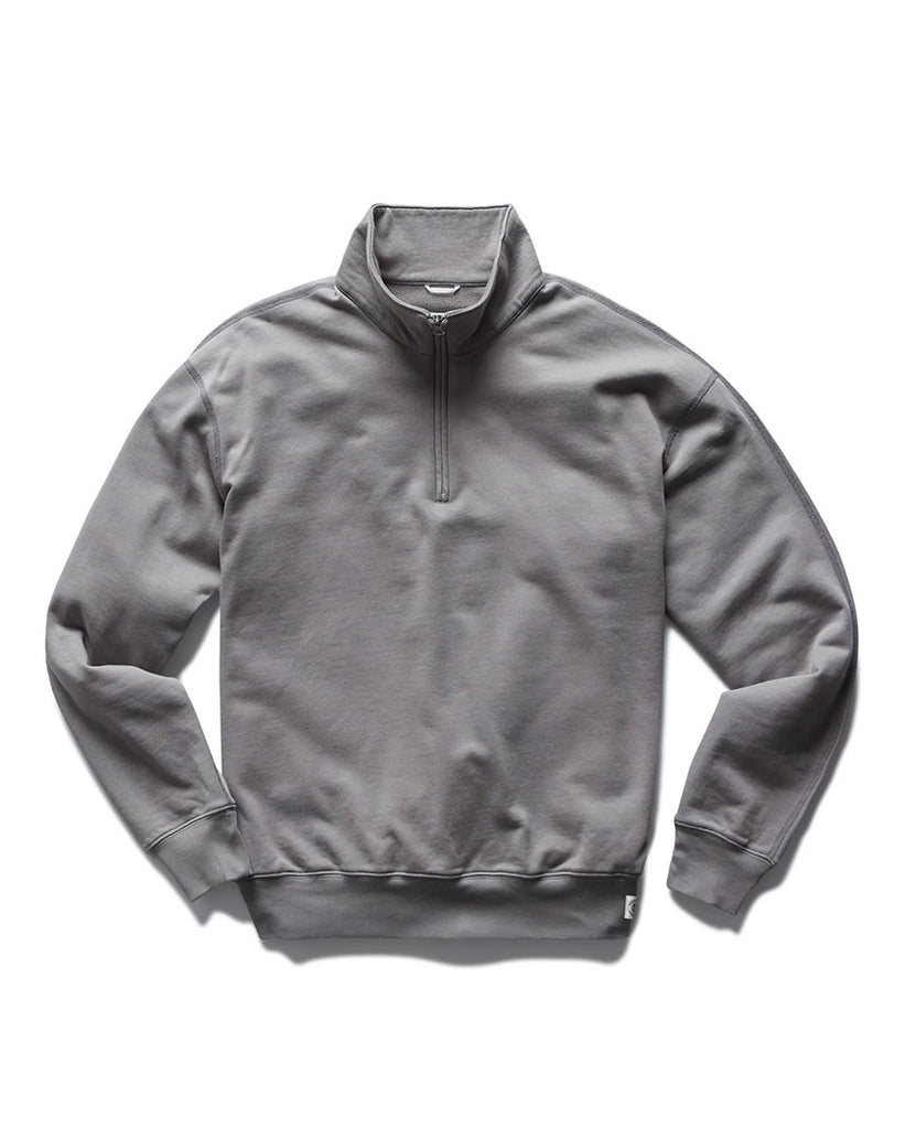 Rhinestone Trim Quarter Zip Boxy Fleece Sweatshirt