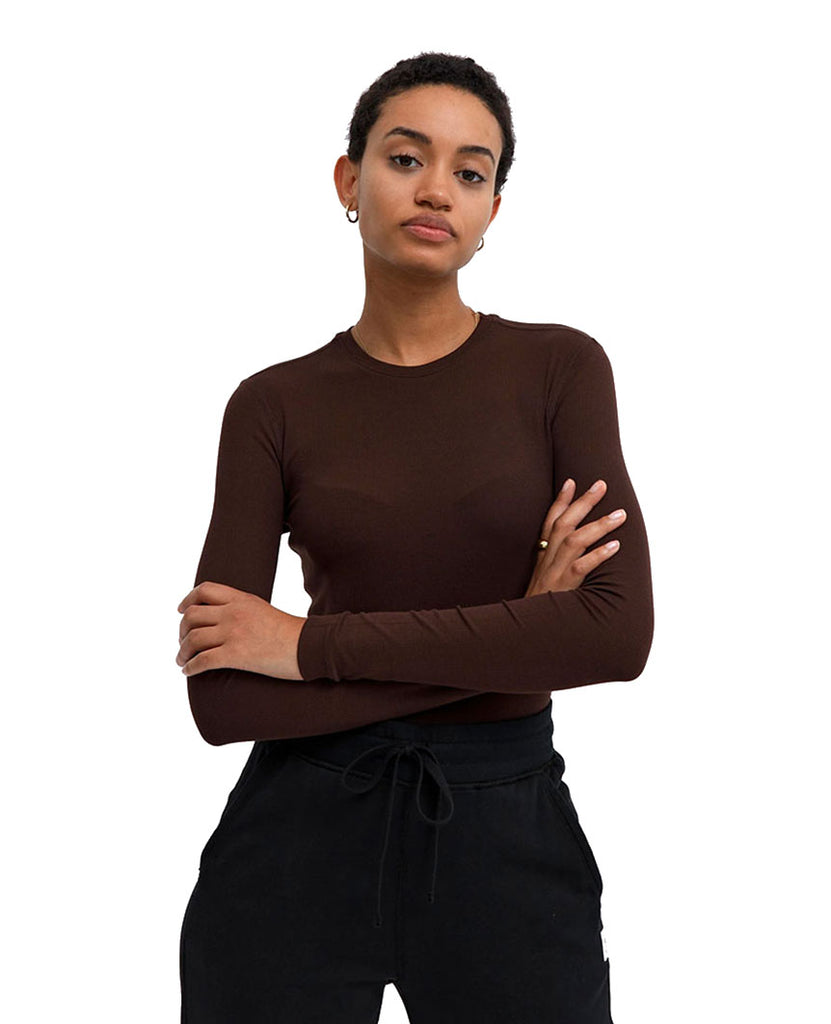 Fitted Ribbed Long Sleeve Tall Women's Shirt
