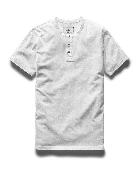 Henley Ringspun Jersey T-Shirt White