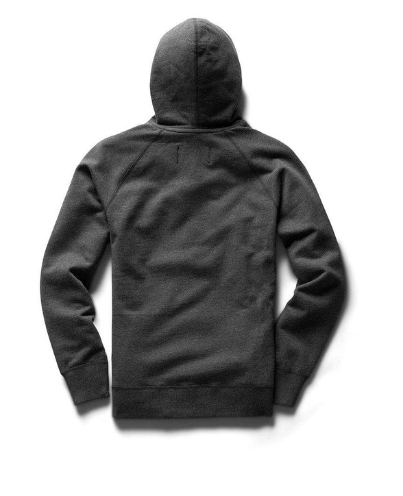 Full Zip Hoodie Midweight Terry Heather Charcoal | Reigning Champ