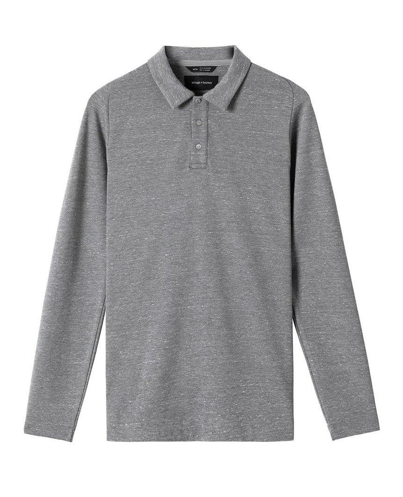 Signals Long Sleeve Polo Static Grey data-zoom-image=