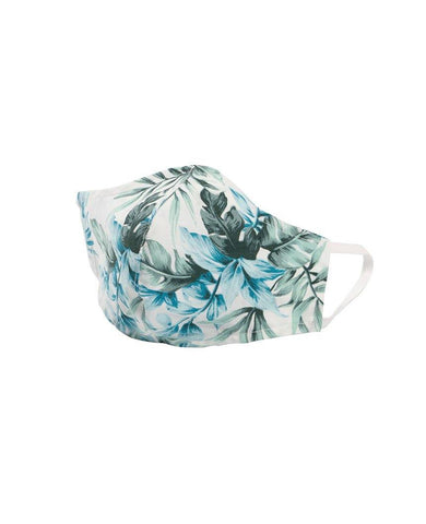 Protection Face Mask - Tropical Print White