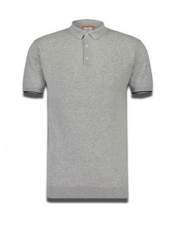 Luxe Knit Polo Sleeve Tipping Grey