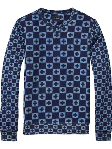 All-Over Printed Sweater Navy
