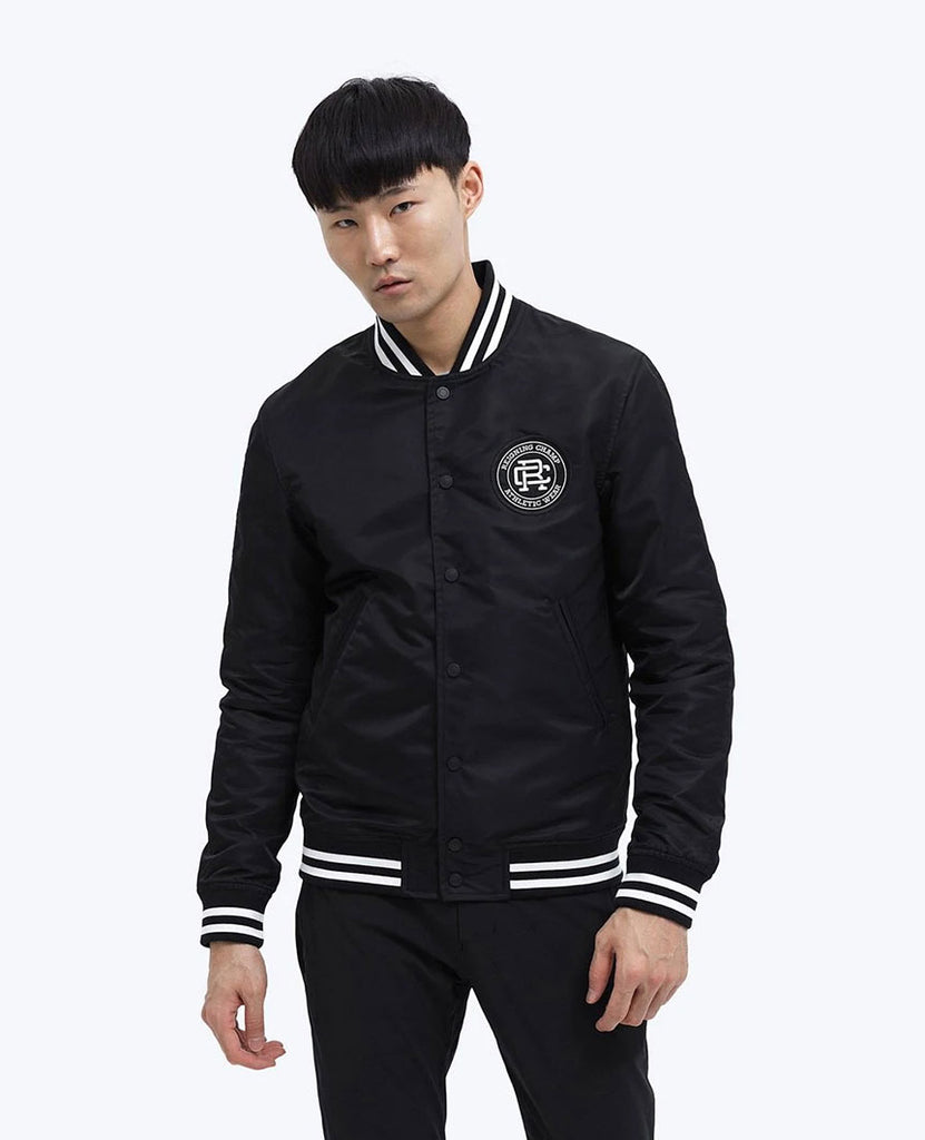 Woven Satin Logo Stadium Jacket Black | Reigning Champ | Bricks